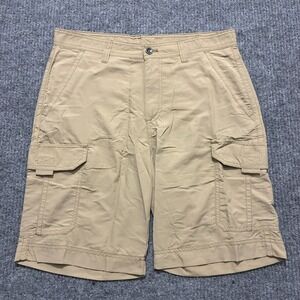 Bass Mens Cargo Shorts Size 32x10 Beige Outdoor Utility Casual Mid Rise
